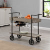 FirsTime & Co. Brown Factory Row Bar Cart, Industrial, Metal, 29.75 x 14.25 x 29.75 in