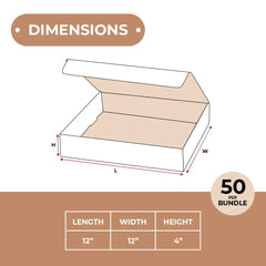 SSBM 12" x 12" x 4" ECT-32B White Literature Shipping Mailers 50/Case