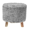 Maison Concepts Long Sag Handwoven Pouf Wooden Stand Light Grey (Multi) 40" X 40" X 40"