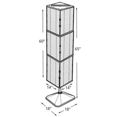 Azar 14" x 14" x 60" Interlocking Pegboard Display Clear 701464-CLR