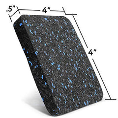 Impresa 6-Pack Rubber Exercise Equipment Mat 4" x 4" x 0.5" Pads