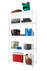 Hyper Tough Steel 5-Tier Storage Shelf Unit 72"H x 36"W x 16"D, 1750lb Total Capacity, White