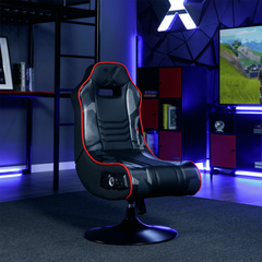 X Rocker Bolero Jr 2.1 Audio Pedestal Gaming Chair, Black PU 26.77" x 24.41" x 36.81"