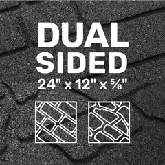GroundSmart 24" x 12" x 5/8" Black Interlocking Dual-Sided Rubber Paver, 9 Pack