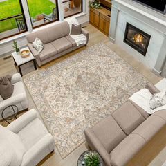 Apache Chenille Area Rug, Rosetta Beige, 8' x 10'