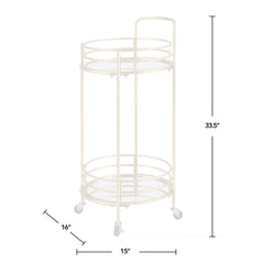 FirsTime & Co. Gold Joliet Mirrored Bar Cart, Industrial, Metal, 16 x 16 x 33.5 in