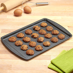 Mainstays 3PC Nonstick Cookie Set, 11.2" x 17.2", 10.2" x 15.2", 9.2" x 13.2", Gray