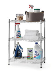 Hyper Tough Steel 3-Tier Storage Shelf Unit 30.6"H x 23.2"W x 13.4"D, 750lb Total Capacity, Chrome