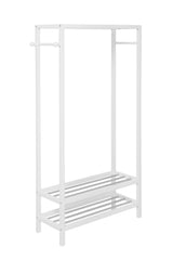Legacy Decor 2 Tier Shelves Shoe Garment Coat Rack Hanger 65H X 31.5W X 13"D Wooden White Finish