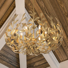 Crystorama Broche 6 Light Antique Gold Chandelier - 27"W x 19"H x 27"D