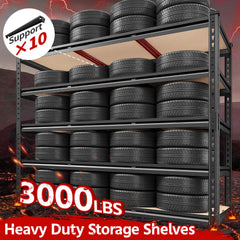 REIBII 48"W Heavy Duty Shelving 3000LBS Steel Shelving Adjustable Garage Storage Industrial Shelf,48"W x 24"D x 72"H