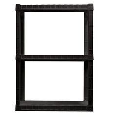 Hyper Tough 3-Tier Shelving Unit, W30 x D14 x H39" Multipurpose Garage Plastic Shelf Organizer, Black