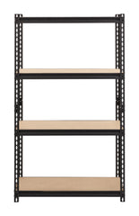 Iron Horse 2300 Riveted Steel Shelving 4-Shelf Unit, 18D x 36W x 60H, Black