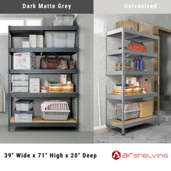 Ar Shelving 5- Tier Galvanized Steel Heavy Duty Garage Storage Shelving Unit with HDF Rack (39.2 in. W x 71 in. H x 20 in. D)