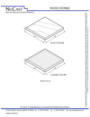 NuCast Precast Concrete Patio Stone - Slate (soft-wave) Texture - 2" x 24" x 24" - QTY OF 1