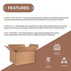 ShippingSuppliesByMail Corrugated Boxes, ECT-32, Extra Strength, Recycled, 24 x 15 x 12 Inches, Brown, Pack of 20