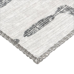Apache Chenille Area Rug Modern Gray, 6' x 9'