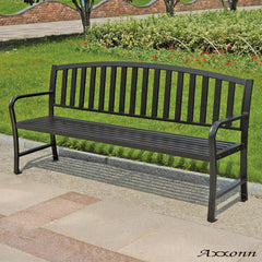 Axxonn 6ft Commercial Heavy Duty Metal Bench, Black, L 70.9 x W 21.3 x H 34.4 inches