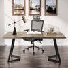 Finmind Modern Home Office Desk, Adult Study Writing Table with Metal Legs, White & Gold, 55.11" L x 31.49" D x 29.52" H